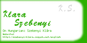 klara szebenyi business card